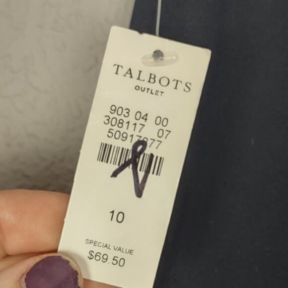 Talbots Outlet Navy Dress Cotton Blend Pants Size 10 - Picture 9 of 15